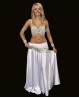 White belly dance belt with silver coins