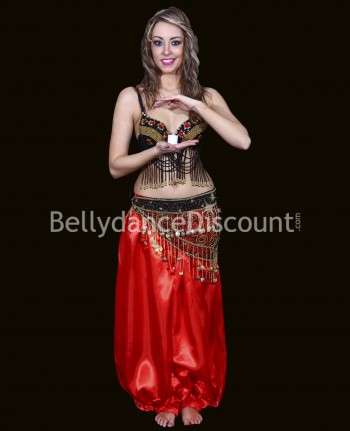 Hose für den orientalischen und Bollywood Tanz aus Satin in Rot