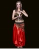 Pantalon de danse orientale et Bollywood satin rouge