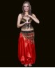 Pantaloni di danza del ventre e Bollywood raso rossi
