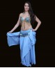 Light blue belly dance skirt with lining