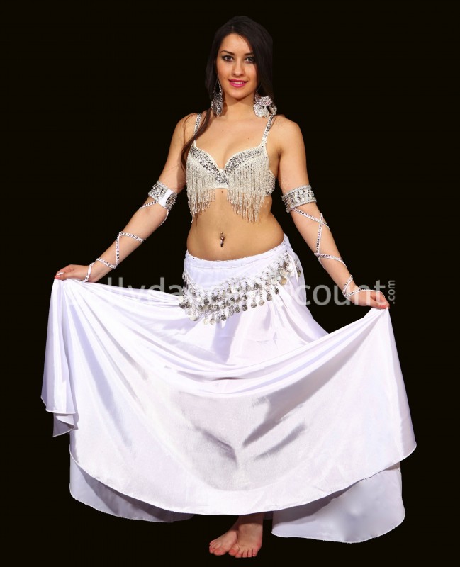 Silver beaded Bellydance bra