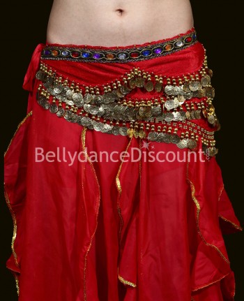 Red and gold velvet Bellydance belt