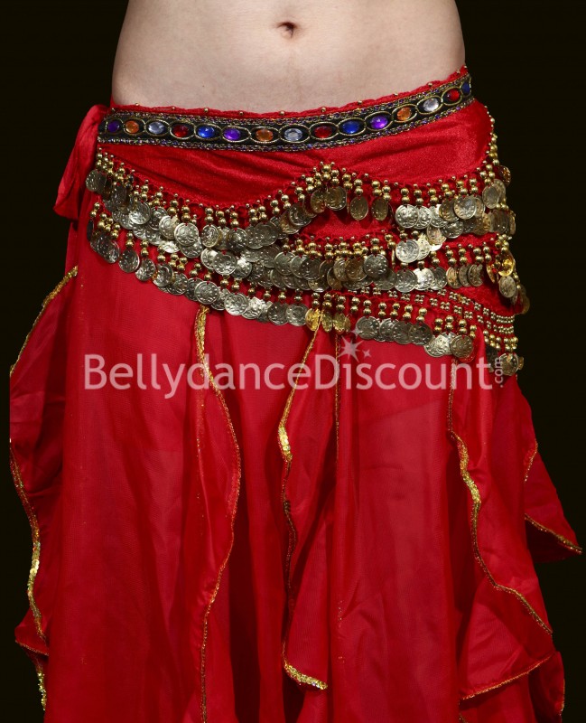 Red and gold velvet Bellydance belt