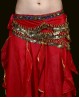 Ceinture de danse orientale velours rouge et or