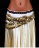 Cinturón para danza oriental en terciopelo blanco y oro