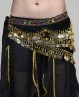 Ceinture de danse orientale velours noir et or