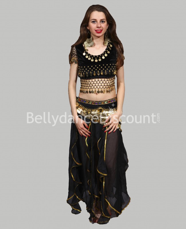 Black and gold velvet Bellydance belt
