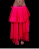 Jupe de danse orientale mousseline fuchsia 3 volants