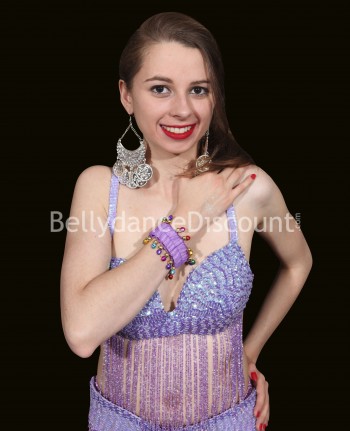Armband für orientalischen Tanz mit Glöckchen Parma-Violett