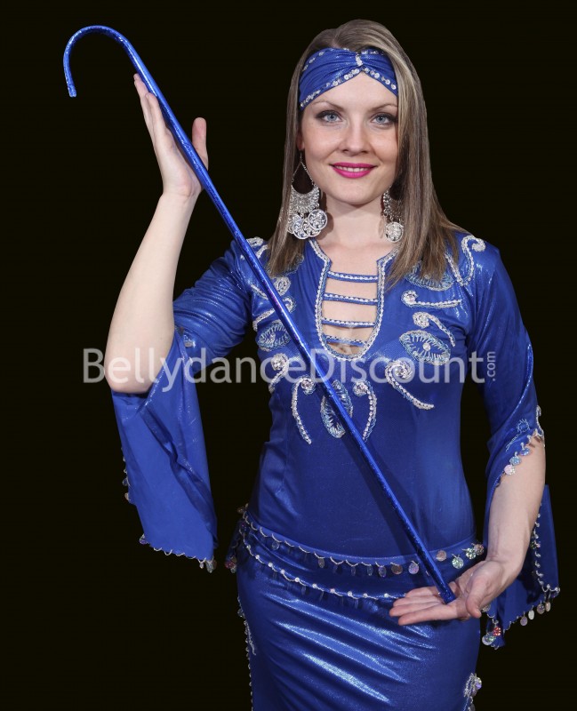 Canne de danse orientale bleu foncé