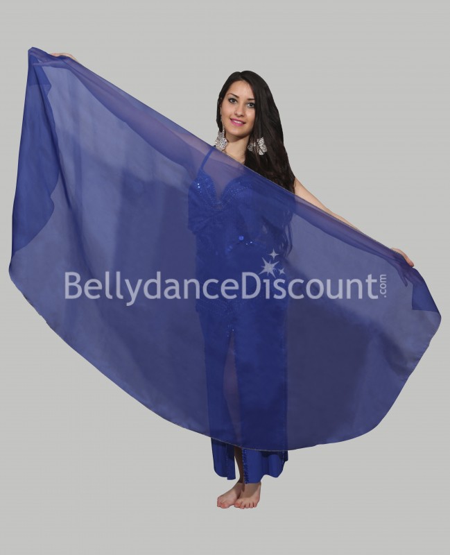 Voile circulaire de danse orientale bleu foncé