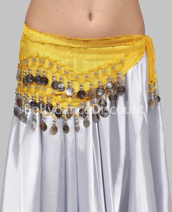 Cinturón amarillo para niña, ideal para danza del vientre 