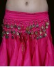 Ceinture enfant de danse orientale fuchsia sequins or