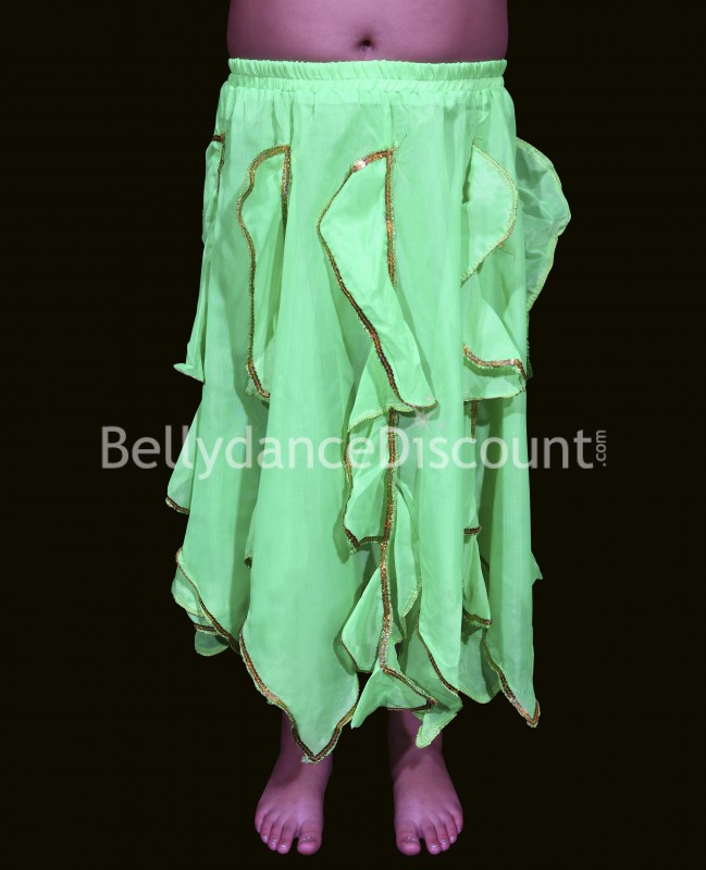  Falda verde para niña, ideal para danza del vientre 
