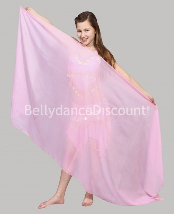 Voile enfant de danse orientale rose pâle