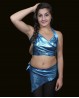Top bambina di danza del ventre metallizzato azzurro