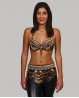 Brown pearl tribal bellydance bra + belt set