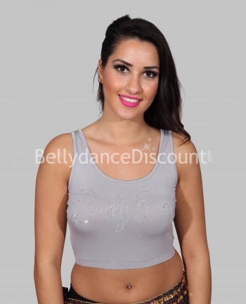 Débardeur gris strass "Bellydance"