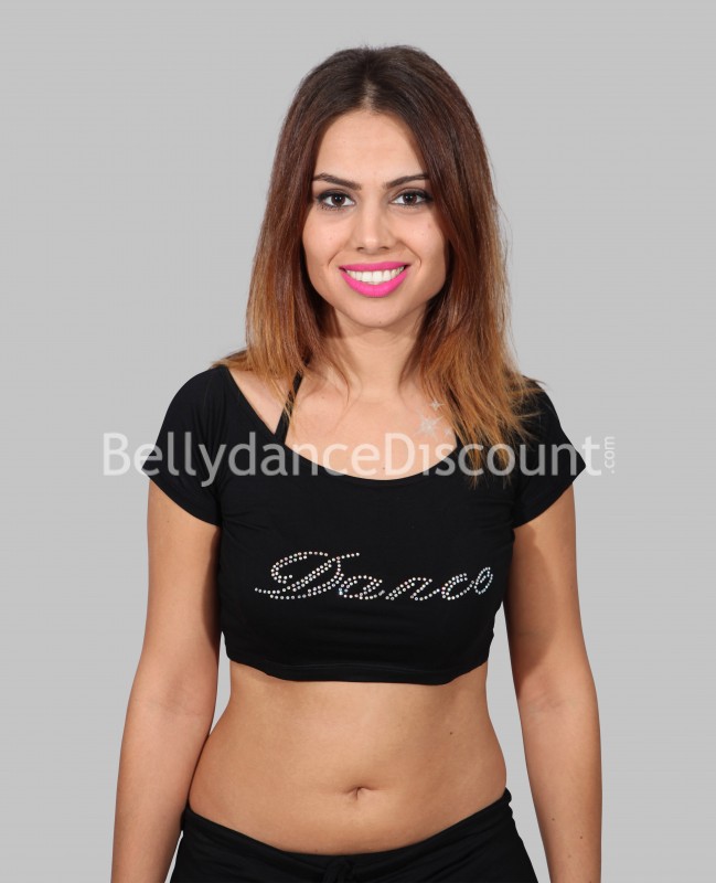 Top nero strass "Dance"