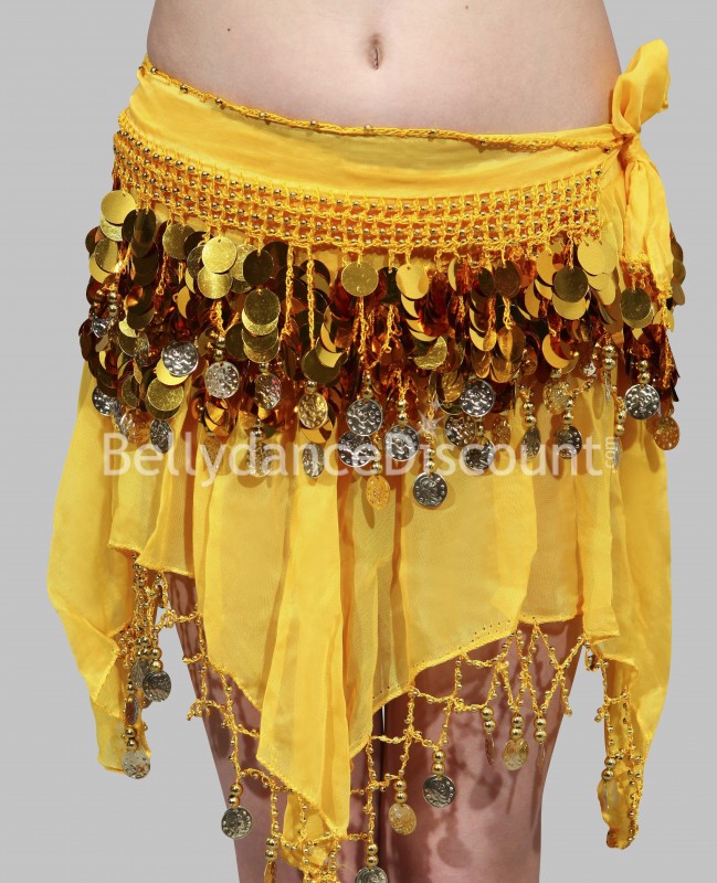 Cinturón amarillo  para niña, ideal para danza del vientre 