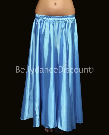 Jupe satin bleu ciel de danse orientale