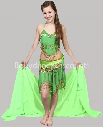 Velo bambina di danza del ventre verde