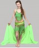 Velo verde de danza del vientre para niña 