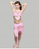 Traje rosa pálido de danza del vientre para niña