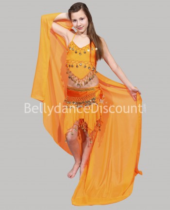 Orange  belly dance children’s veil 