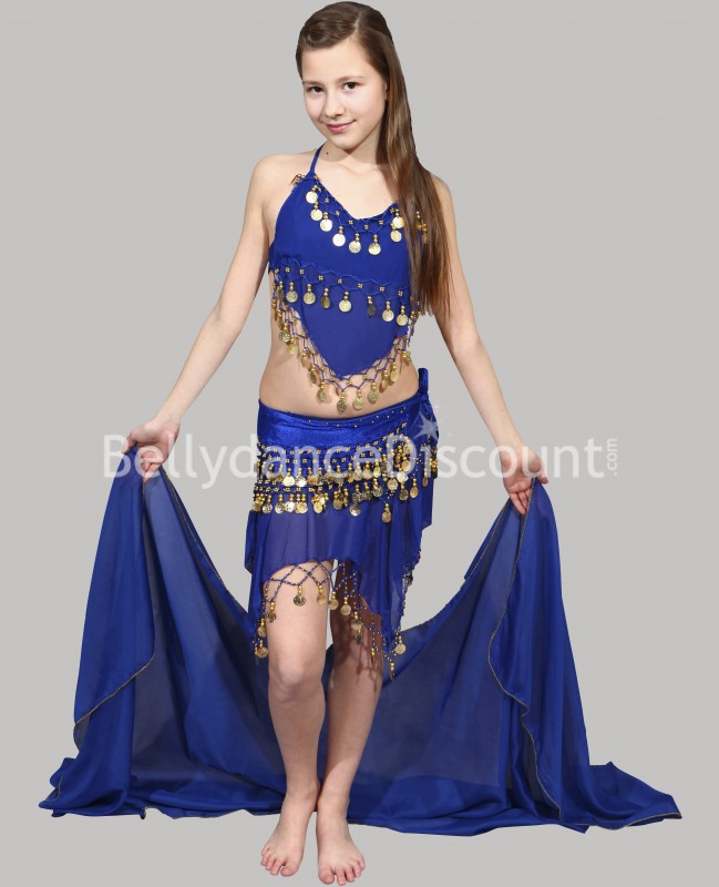 Velo bambina di danza del ventre blu scuro