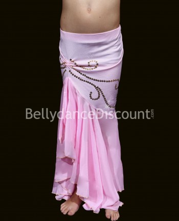 Falda rosa pálido para niña, ideal para danza del vientre 