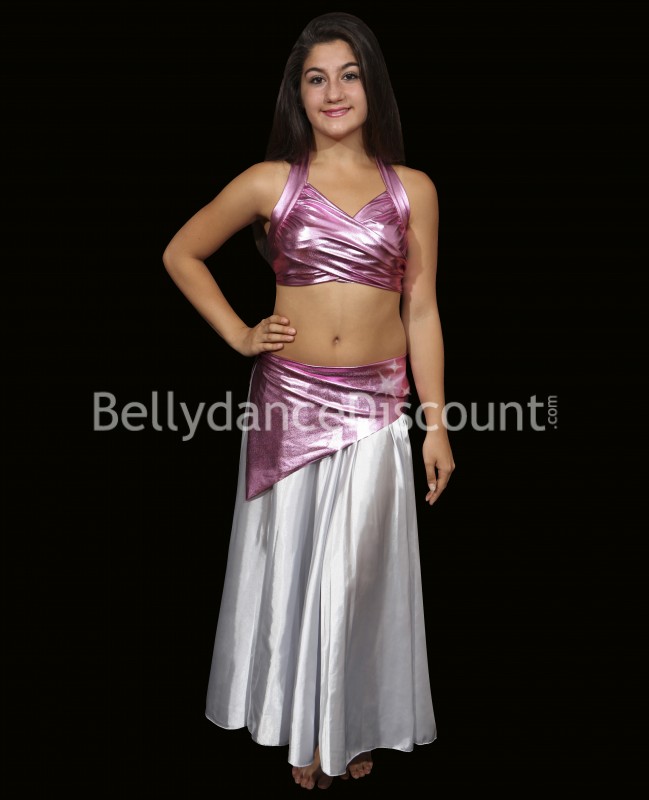 Conjunto de baile para niña top + cinturón rosa