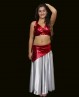 Set de danse top + ceinture enfant brillant rouge
