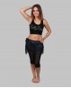 Bellydance belt black with sequined fringes