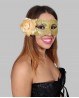 Máscara dorada con flor