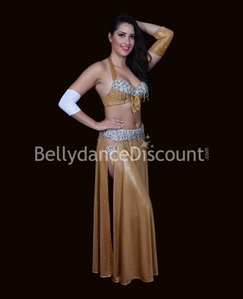 Kostüm für orientalischen Tanz mit Pailletten in Gold und silbern