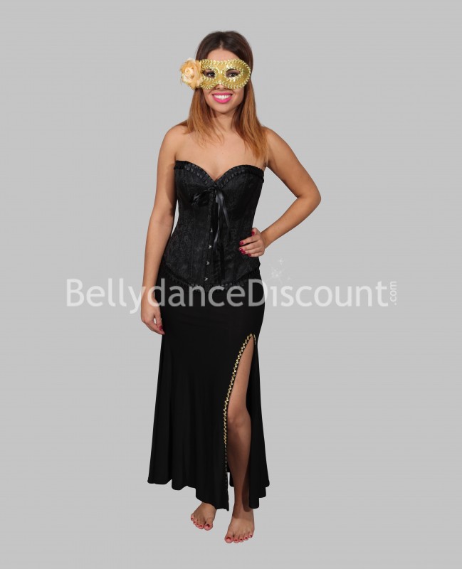 Bustier negro para danza oriental estilo cabaret