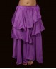 Falda para danza oriental en muselina violeta 3 volantes