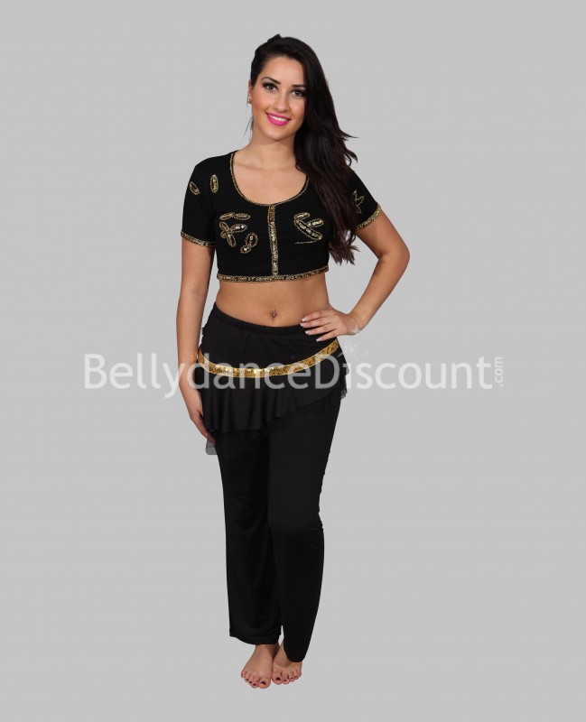 Top court de danse orientale et Bollywood noir