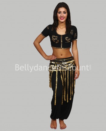 Kurzes Top für den orientalischen Tanz und Bollywood-Tänze in Schwarz
