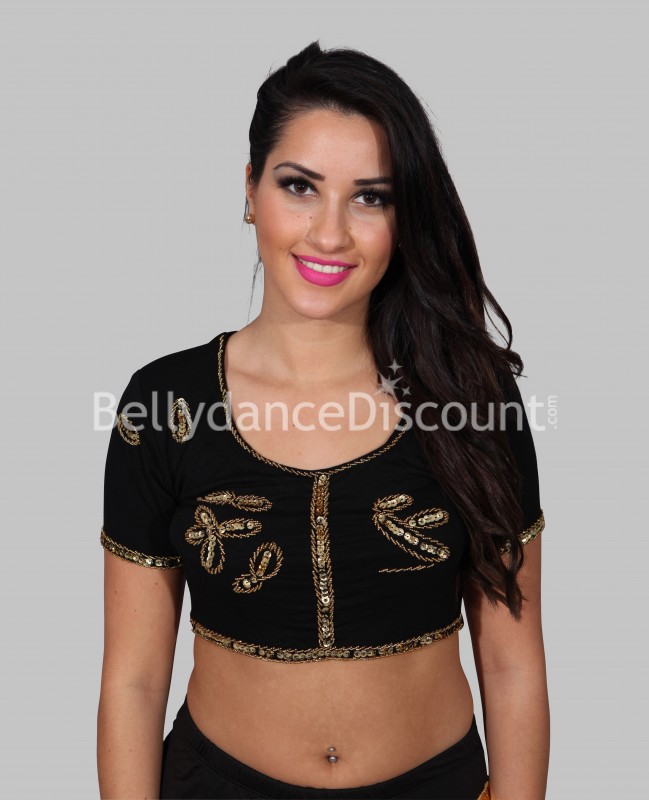 Short oriental dance and Bollywood top black