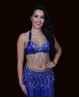 Bellydance bra + belt set dark blue and silver