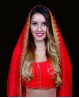 Red Bollywood dance veil