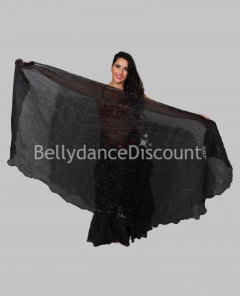 Velo tondo di danza del ventre in organza nero