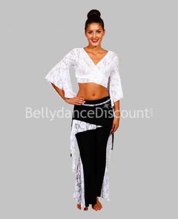 Ensemble dentelle blanche pour cours de danse