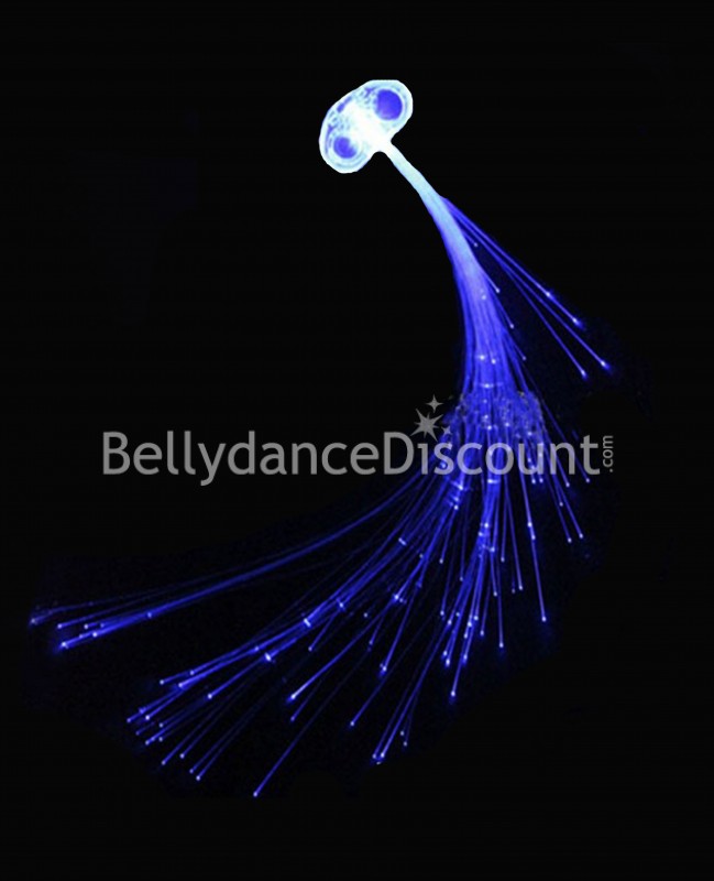 Illuminated lock of hair dark blue