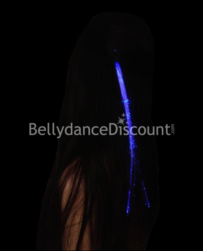 Illuminated lock of hair dark blue