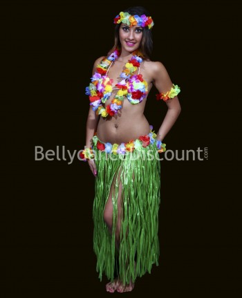 Disfraz verde de bailarina hawaiana