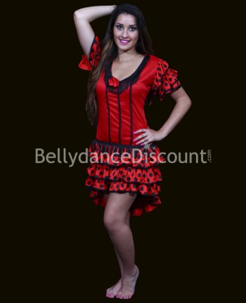 Short flamenco dance dress red